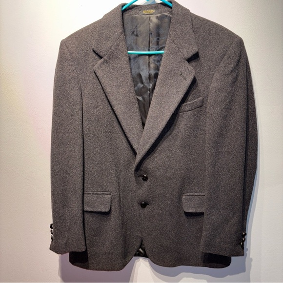 Vintage‎ Michael/Sterns Camel Hair Blazer Jacket Two Button Men's 42R Charcoal - Picture 1 of 15